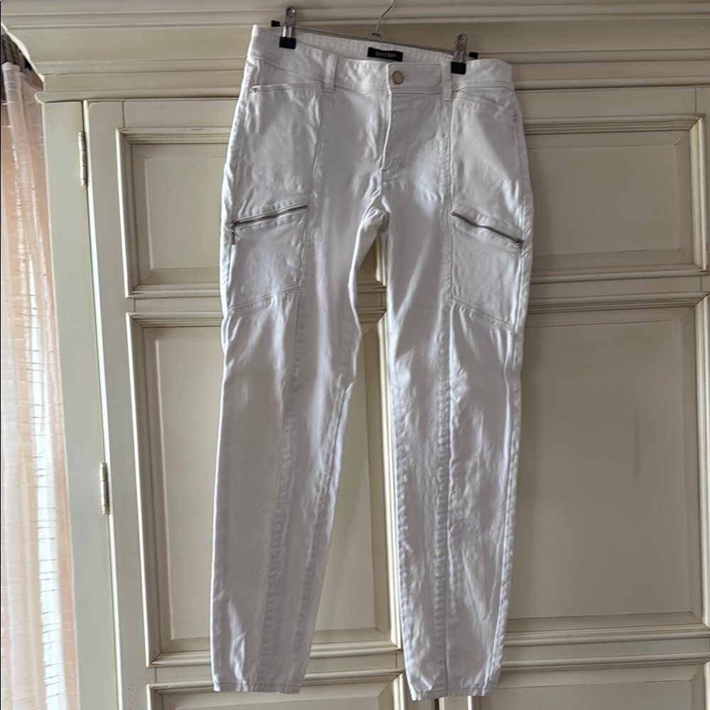 White House Black Market White Skinny Cargo Pants